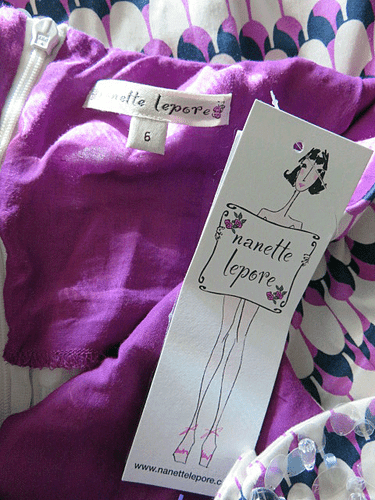 NWT Nanette Lepore She's My Baby Dress Indigo Stone Shimmer Trim Size 6  - Imagen 6 de 6