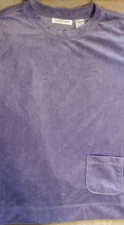 Hasting & Smith Petite Shirt Size PM Velour Long Sleeve Purple Pocket Soft