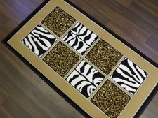 NOUVEAU TAPIS BONNE AFFAIRE ANIMAL LÉOPARD ZÈBRE IMPRIMÉ BLOC DESIGN 60 CM X 110 CM NOIR MARRON