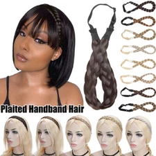 Real as Human Thick Plaited Braided Headband Chunky Hair Extensions Hair Band US
