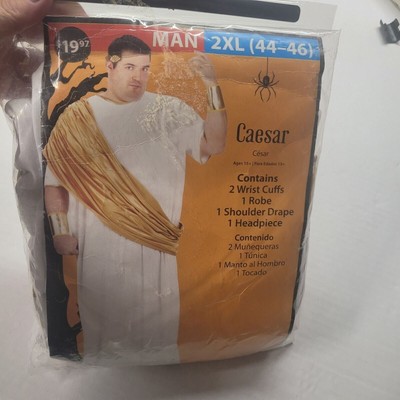 Men's Caesar Toga Party Fraternity Halloween Costume from Fun World 2XL