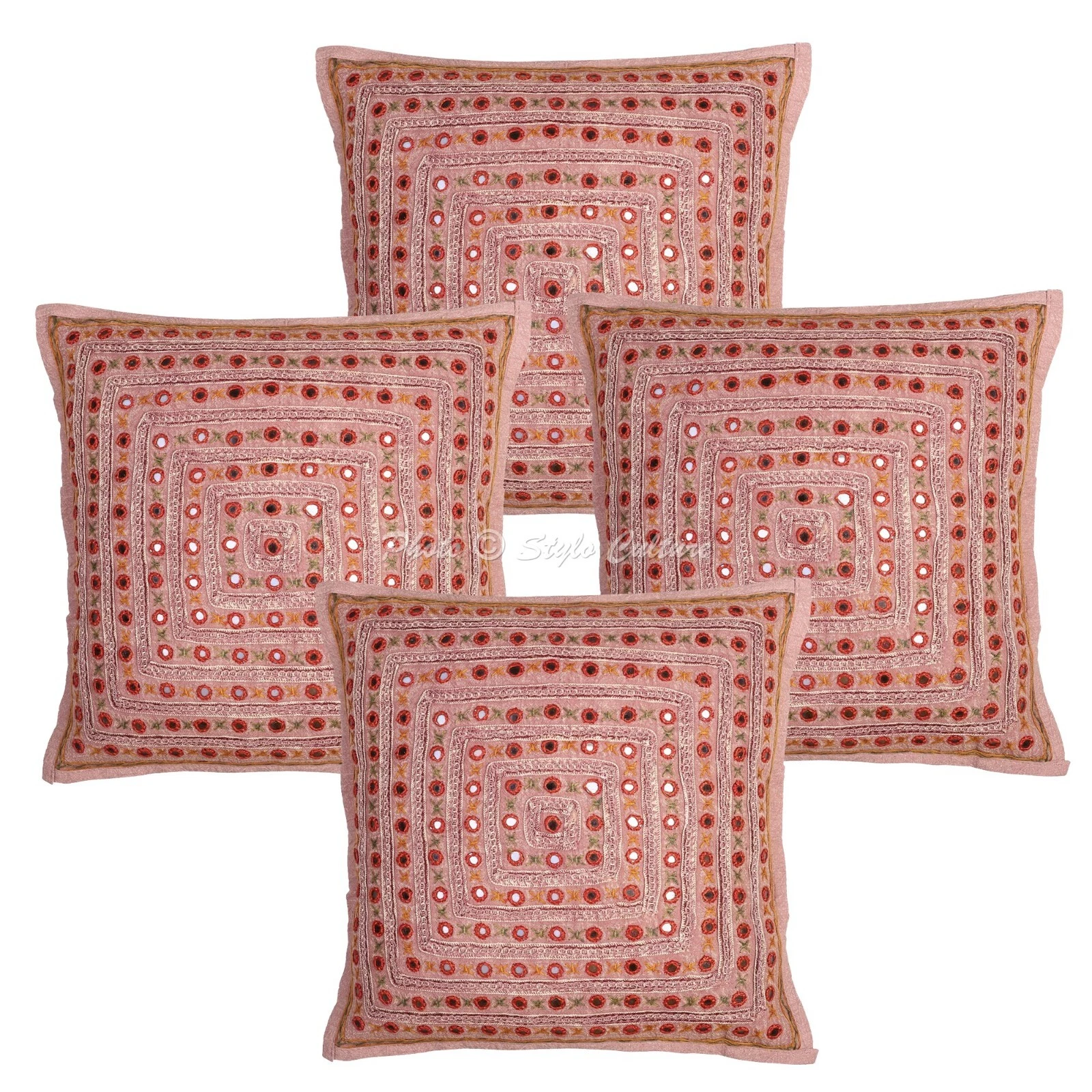 Embroidered Cushion Cover Mirrored Sofa Cover Decorative Bohemian Home Decor