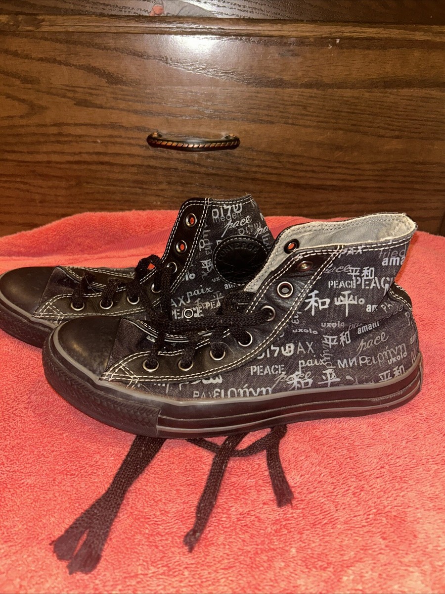 あま Converse Chuck Taylor All Star Peace Hi Top Black Grey 1Q088 Men's