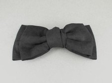 Black barrette big Bow faux suede fabric hair clip accessory alligator clip