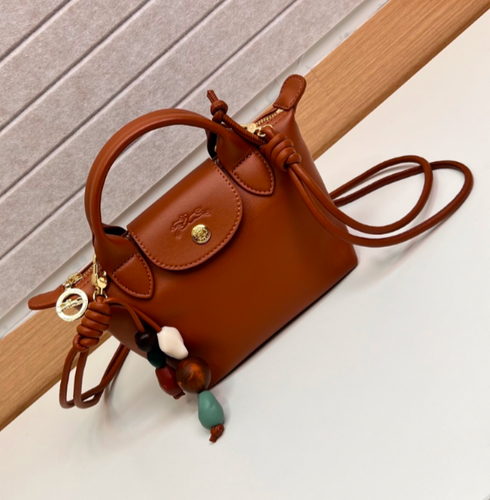 LONGCHAMP Le Pliage Xtra XS Handbag Cashew - Leather New - Picture 2 of 10