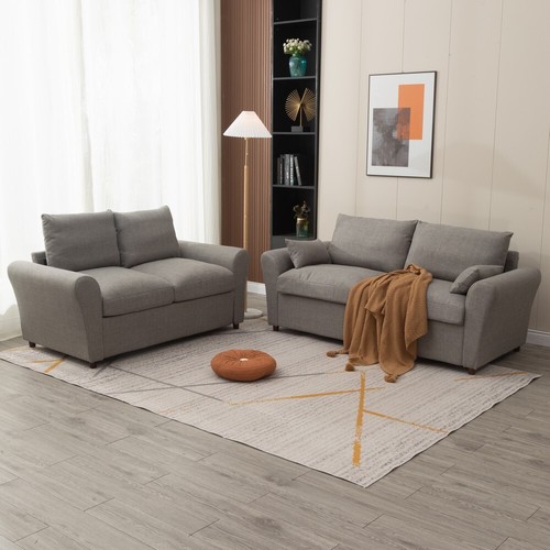 2 / 3 Seater Sofa with Storage Solution Linen Fabric Couch Love Seat Settee - Picture 41 of 74