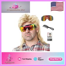 Adjustable Light Blonde Mullet Wig - Ready to Wear for Cosplay Halloween