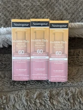 Lot Of 3 - Neutrogena Invisibly Daily Defense Face Serum SPF60 Exp 09/27