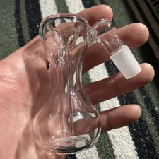 Thick Glass Tobacco Bubbler Ash catcher attachment for waterpipe 14mm 4in