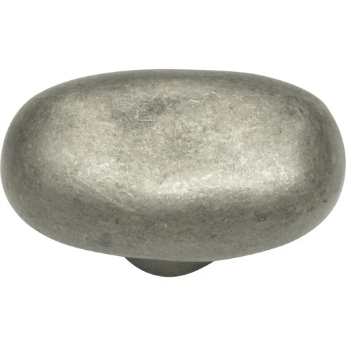 Atlas 332-P Distressed Oval Knob 1 11/16 Inch - Pewter - Picture 1 of 2