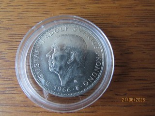5 Kronen Silbermünne Schweden 1966!