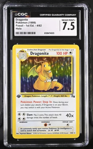 Dragonite 1999 Pokemon Fossil 1st Edition CGC 7.5 #4