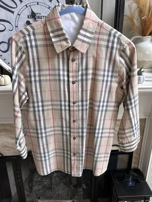 BURBBERY women's 3/4 sleeve check cotton plaid shirt - sz US M