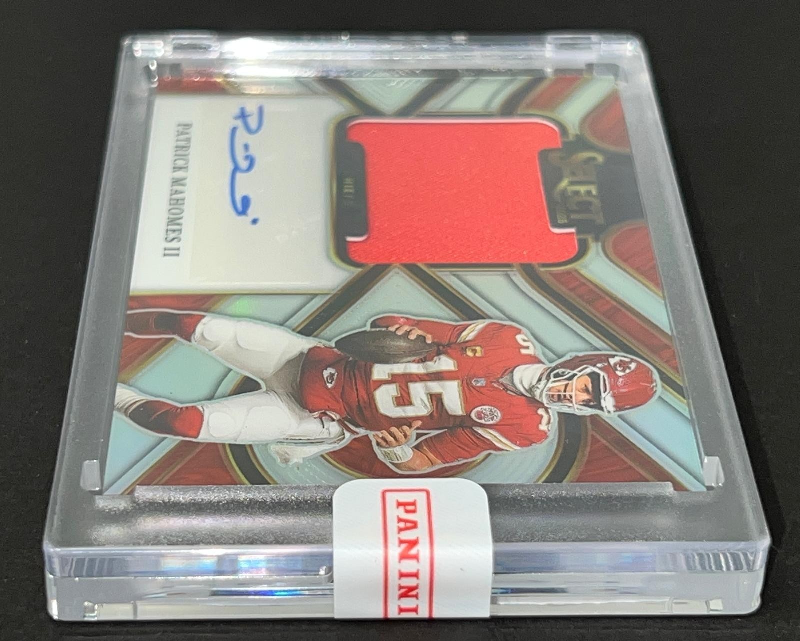 2025 Panini Select Silver Prizm Patrick Mahomes II Jumbo Patch AUTO 110/199 view 3