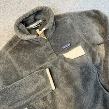 Patagonia Pullover Sweater Womens Small Gray Synchilla Fleece Snap-T 25442FA17