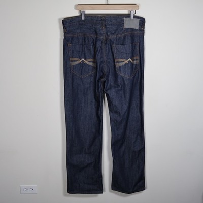 Y2K Ecko Untld Raw & Uncut Baggy Wide Leg Blue Jeans Men's Size W38