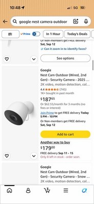 BRAND NEW SEALED** Google Nest Cam Outdoor Wired 2K Security Camera Wi-Fi White