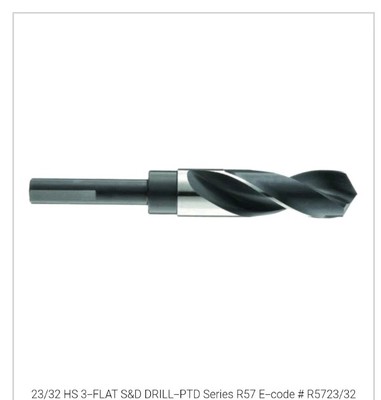 Precision Twist Drill Bit 23/32'' Reduced Shank 3flat Hss S&D Drill 091546