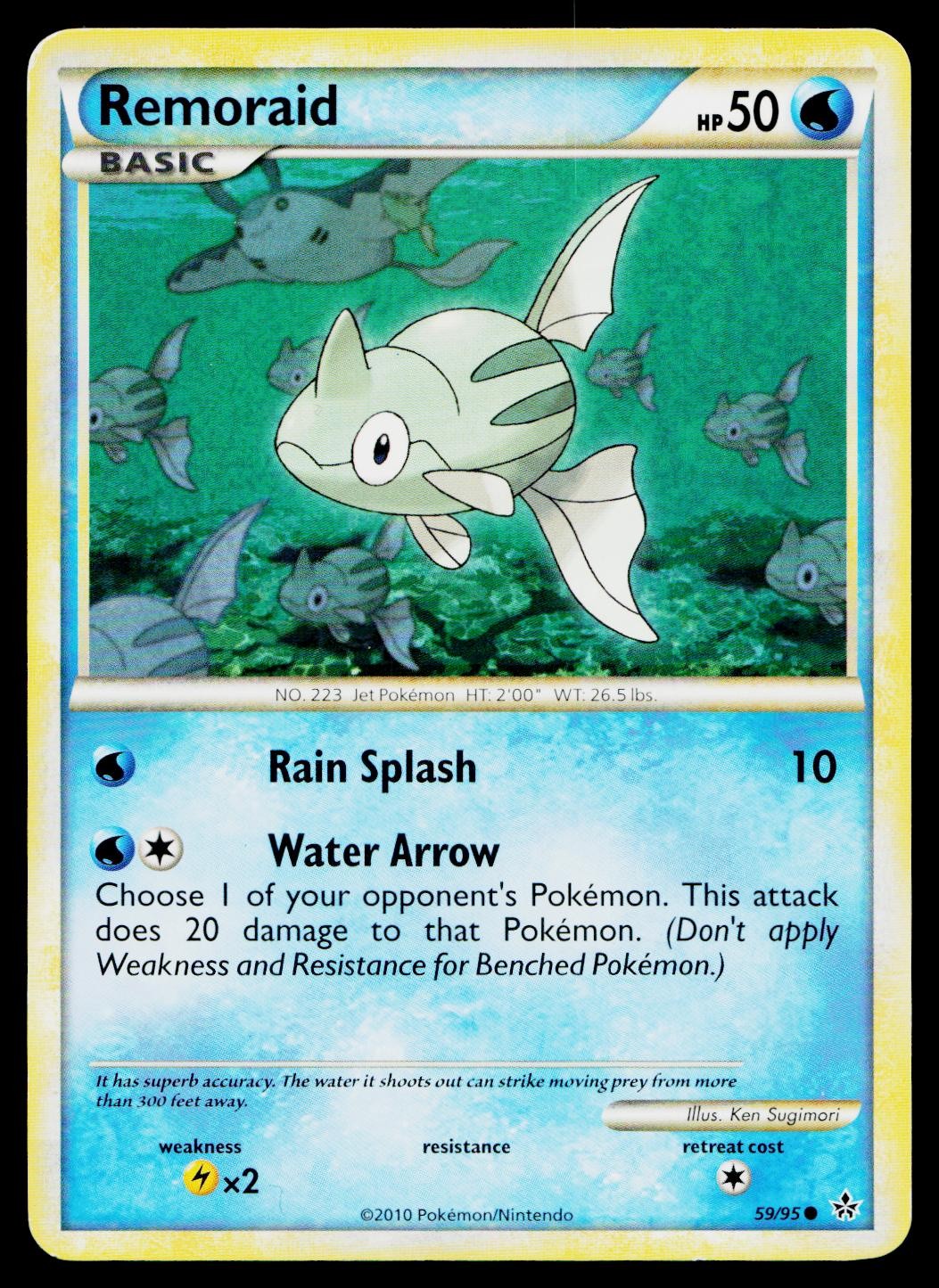 Remoraid 59/95 Common HGSS Unleashed Pokemon Lightly Played