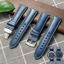 Correa de reloj de cuero genuino para Citizen Blue Angels AT8020 JY8078 22mm 23mm