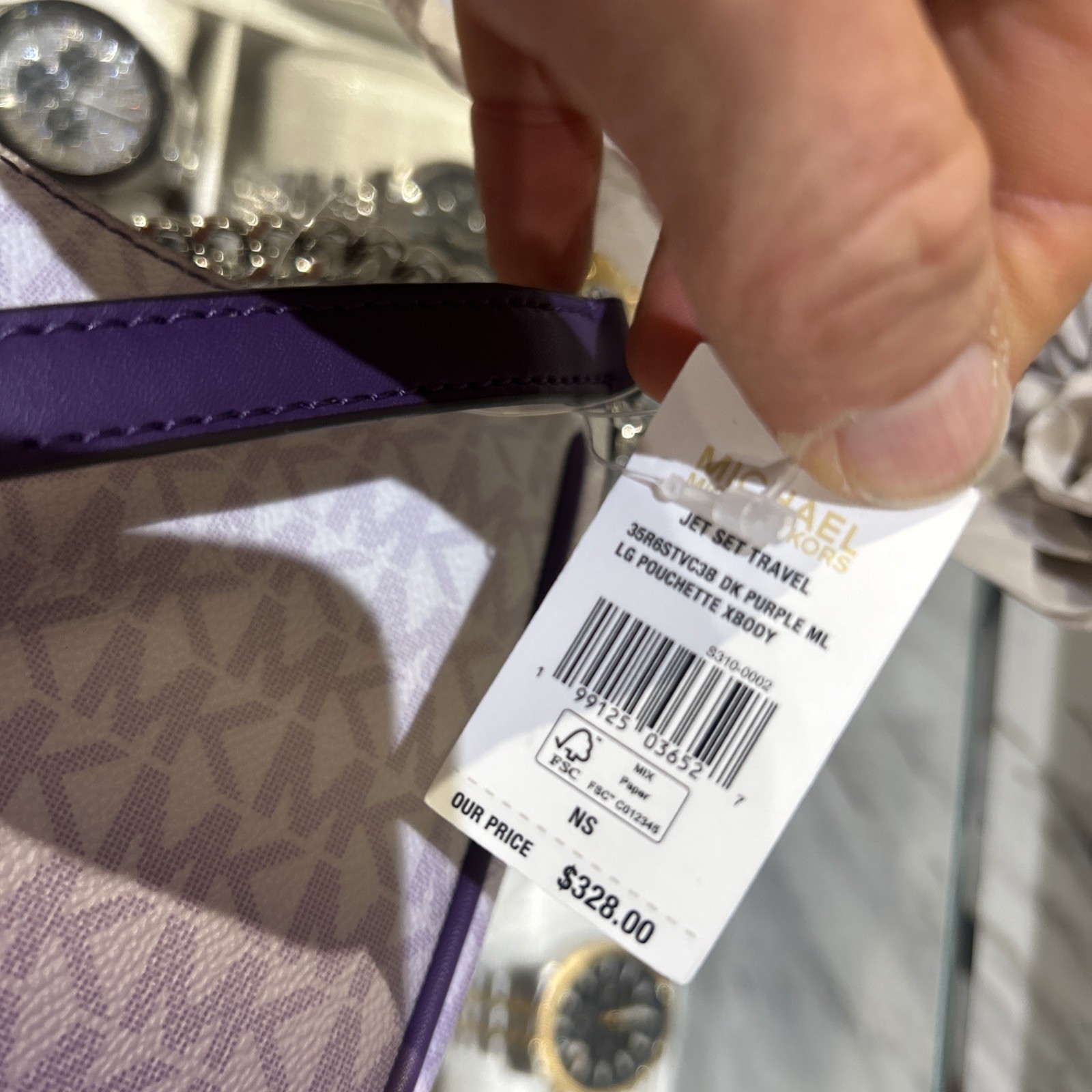 Michael Kors Large Women Pochette Ombré Logo Crossbody Bag Dark Purple + Wallet thumbnail 24