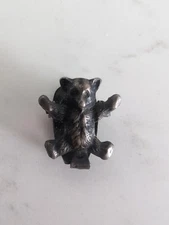 Vintage Tiny Teddy Bear Fur Clip / Dress Clip – Figural Silver Tone