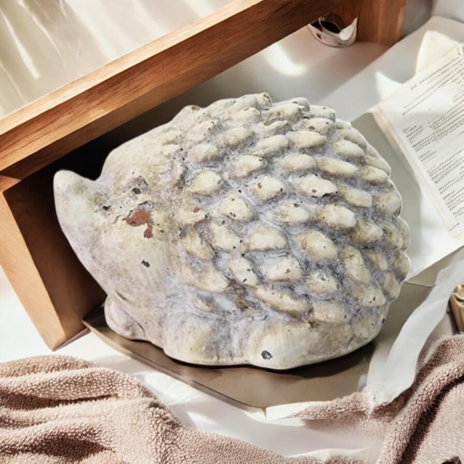 Stone Effect Hedgehog Sculpture Cement Garden Statue Ornament Animal 10cm