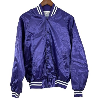 Vintage 90s Varsity Bomber Nylon Purple Jacket Auburn Sportswear Mens Size M
