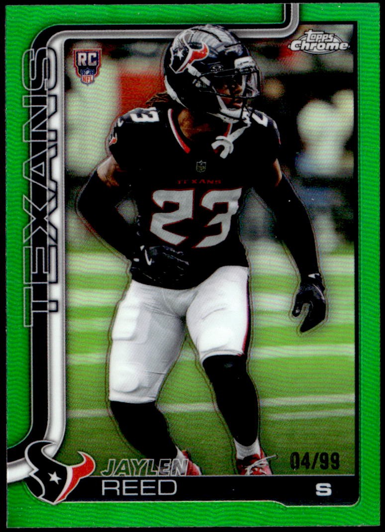 2025 Topps Chrome #374 Jaylen Reed Green Refractor #/99 Rookie