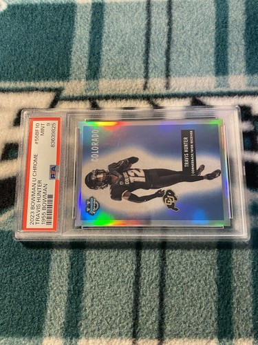 TRAVIS HUNTER RC PSA MINT 9 COLORADO 2023 BOWMAN CHROME ‘55 RETRO ROOKIE JAGUARS - Picture 5 of 7