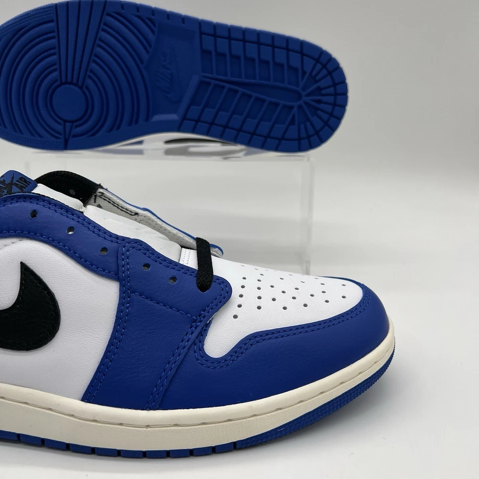 Basquete masculino tamanho 11 Air Jordan 1 retrô baixo OG branco preto azul CZ0790 140 - Imagem 4 de 4