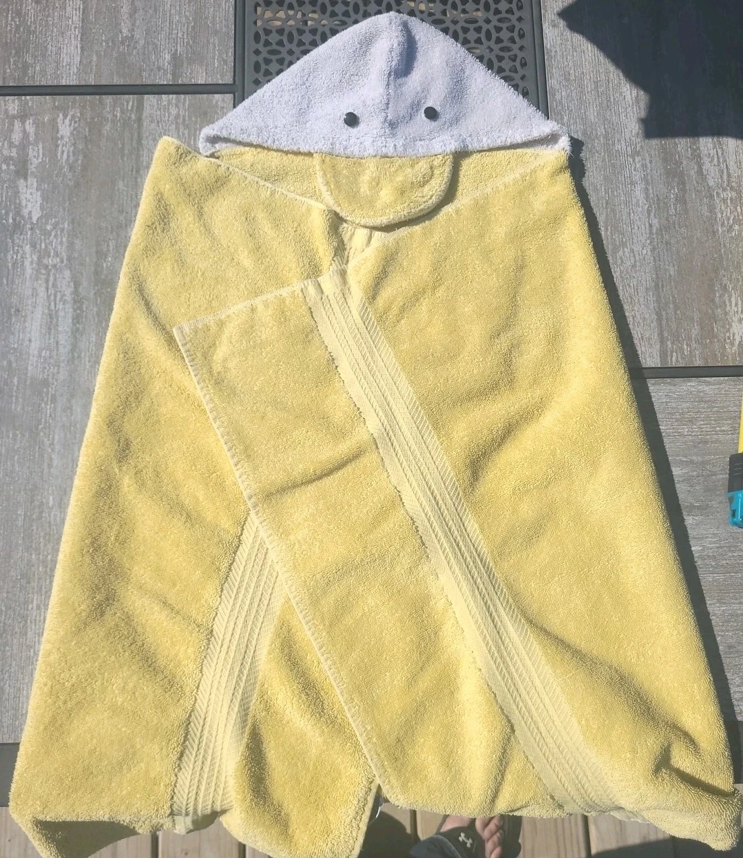 Vtg JCPenney Toddletime Yellow Duck Hooded Baby Towel 100% Cotton Terry Cloth