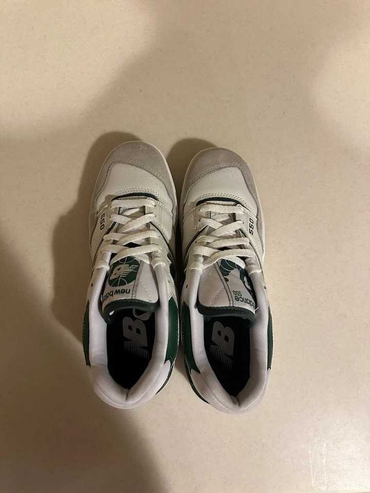 New Balance 550 White Green Leather Sneakers Shoes BB550WT1 Mens Size 7.5 - Image 4 of 4