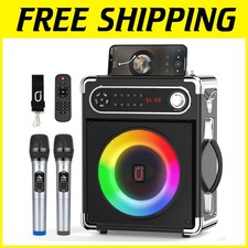 Karaoke Machine with Two Wireless Microphones, Por