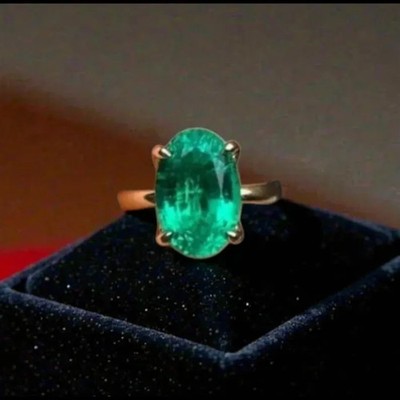 Natural Emerald 3.90 Ct Art Deco Antique Vintage Wedding Ring 14K Yellow Gold FN