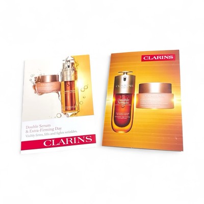 2x CLARINS Double Serum & Extra Firming Day Cream Trial Travel SAMPLE CARD