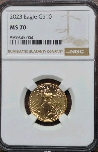 2023 1/4 oz American Gold Eagle G$10  NGC MS70