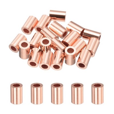 5/64'' (1.8mm) Wire Rope Stop Sleeve, 20 Pcs Copper Crimping Loops Sleeve