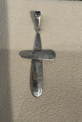 New Barse Sterling Silver .925 Hammered Cross With 1.5 