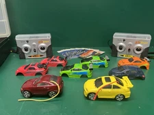 Zip Zaps RC Lot w/ 8 Cars, 2 Remotes, Parts & Case - Untested RadioShack
