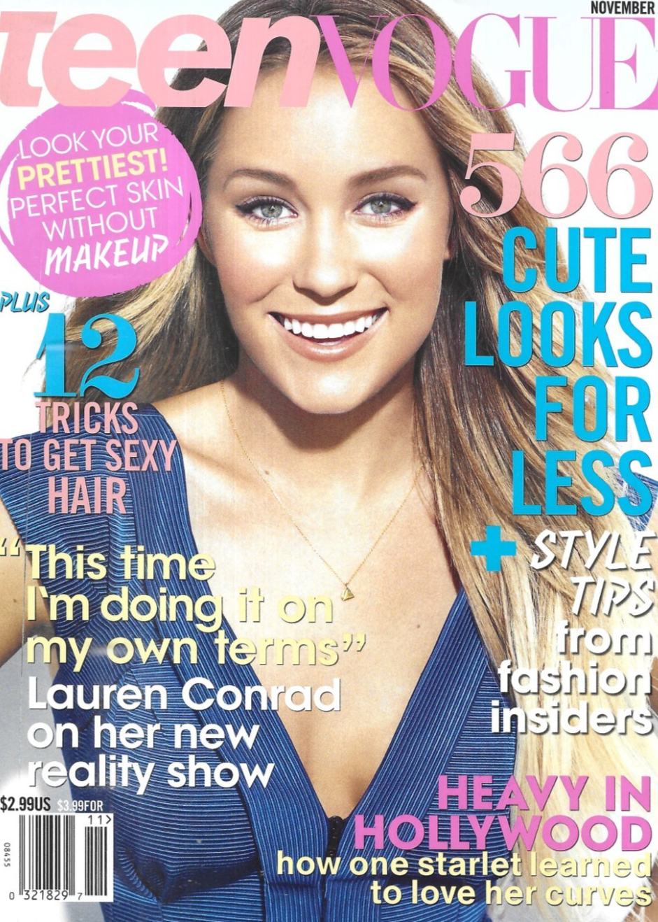 Teen Vogue Magazine Lauren Conrad Fashion Style Tips Skincare Hairstyles 2010