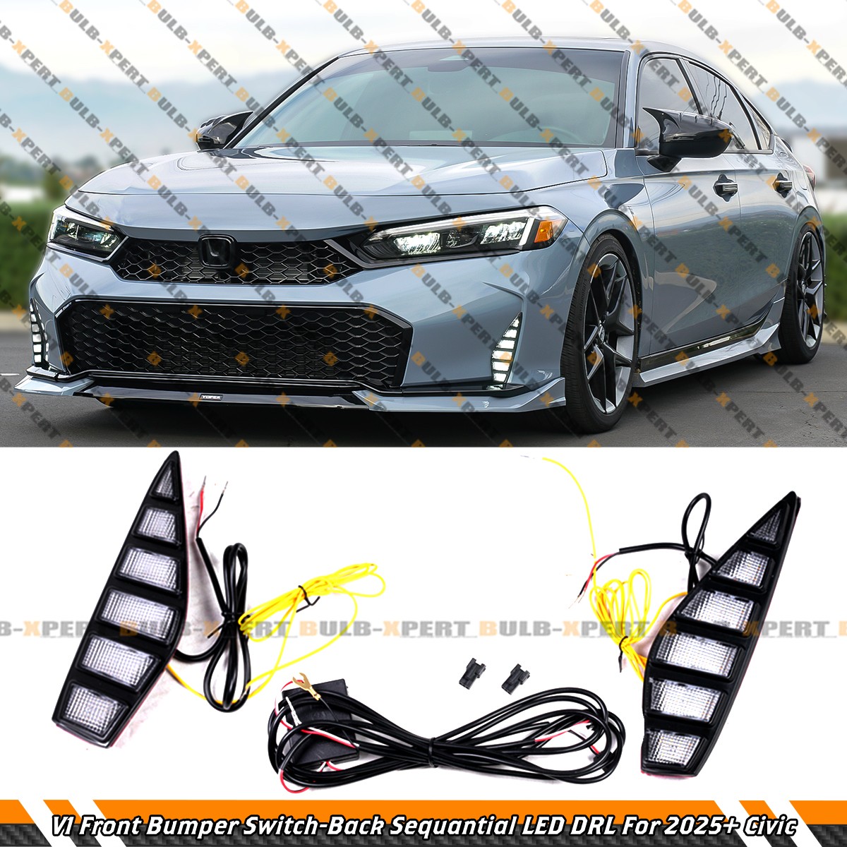 For 2025-26 Honda Civic Switchback 2-Color Sequential LED Front