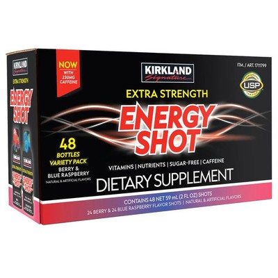 Kirkland Signature Extra Strength Energy Shot, 48 Bottles, 2 Ounces  Exp:05/27