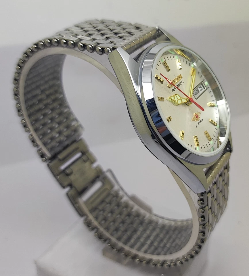 Автоматические винтажные наручные часы Citizen серебряный циферблат 21 камень для мужчин - Изображение 2 из 4