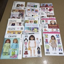 18" Doll Clothes 18 Uncut Sewing Patterns Bedding Dress Robe Coat Pinafore Lot