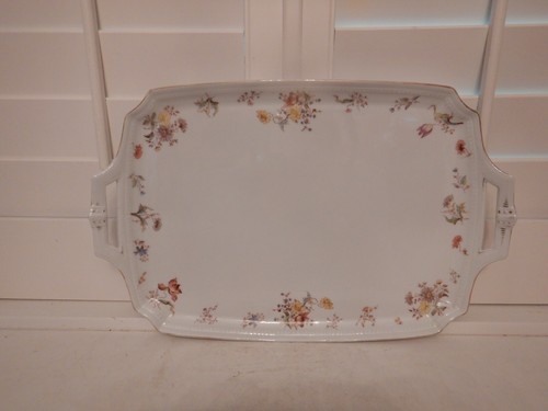 Antique Victorian Porcelain Tea Set Cabaret Teapot Tray Florals Breakfast Set - Picture 2 of 12