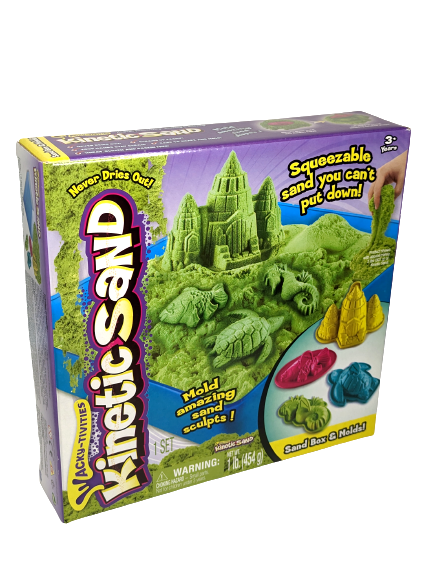 Kinetic Sand lb Sandbox Set with All-Natural Easy Clean Green Sand  Molds