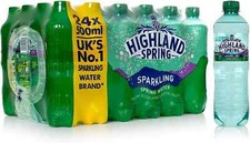 24 x 500ml Highland Mineral Spring Sparkling Water Healthy Fizzy Family Pack
