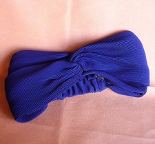 1572/ALEXANDRE/Navy Blue Pleated Crepe Bandana