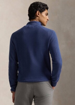 $145 Polo Ralph Lauren Men's Mesh-Knit Cotton Quarter-Zip Sweater